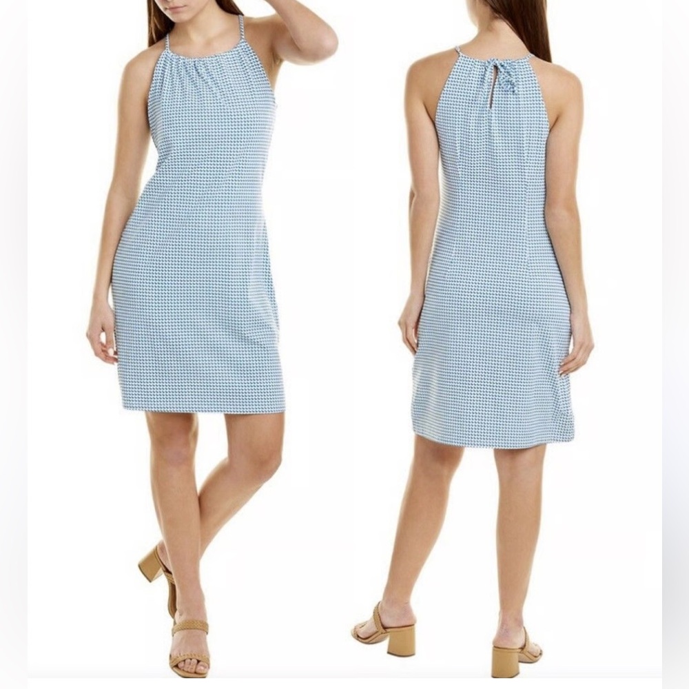 J.MCLAUGHLIN ‘Maria’ Geometric Small Print Halter Dress Catalina Fabric